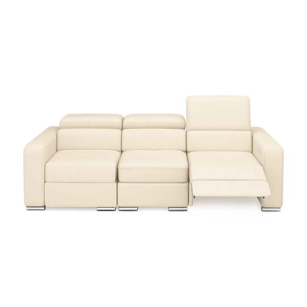 KELBY – Modular Leather Sofa with Extendable Seat & Motorised Incliner (3-Seater)