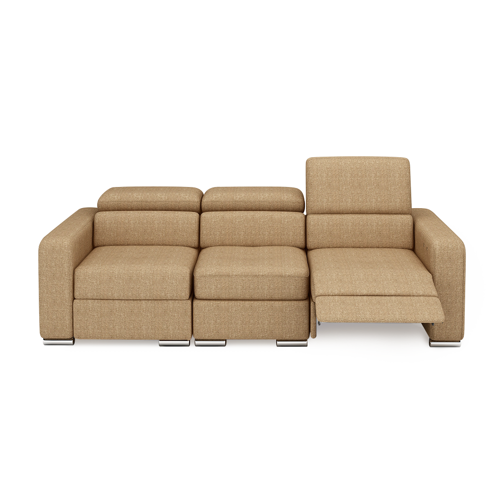 KELBY – Modular Leather Sofa with Extendable Seat & Motorised Incliner (3-Seater)
