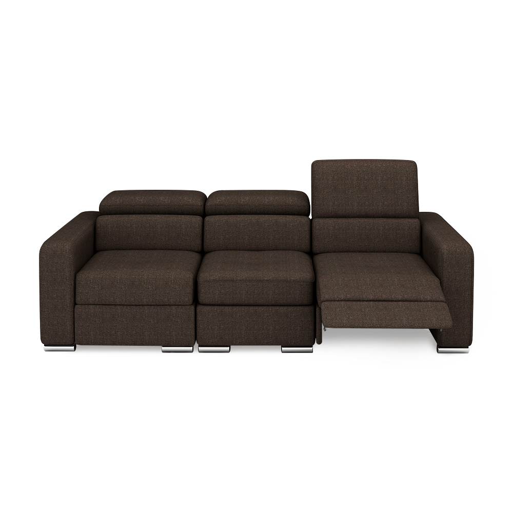 KELBY – Modular Leather Sofa with Extendable Seat & Motorised Incliner (3-Seater)
