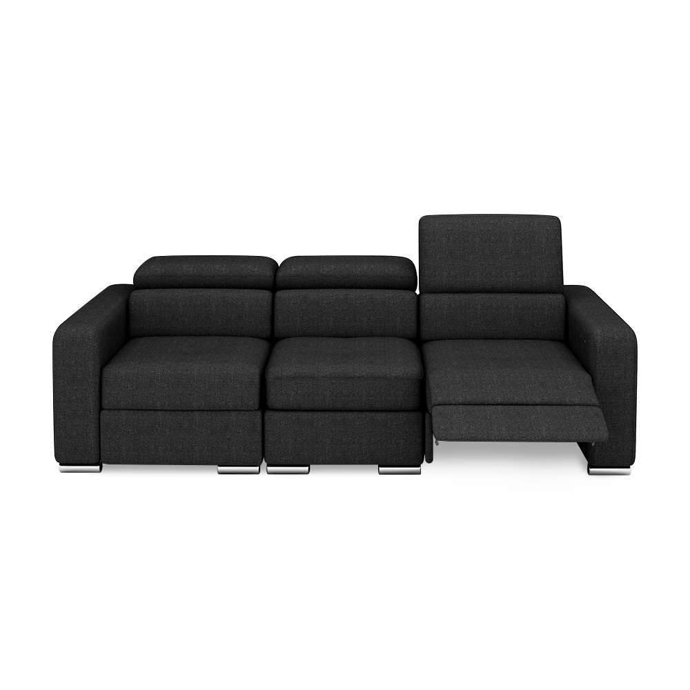 KELBY – Modular Leather Sofa with Extendable Seat & Motorised Incliner (3-Seater)