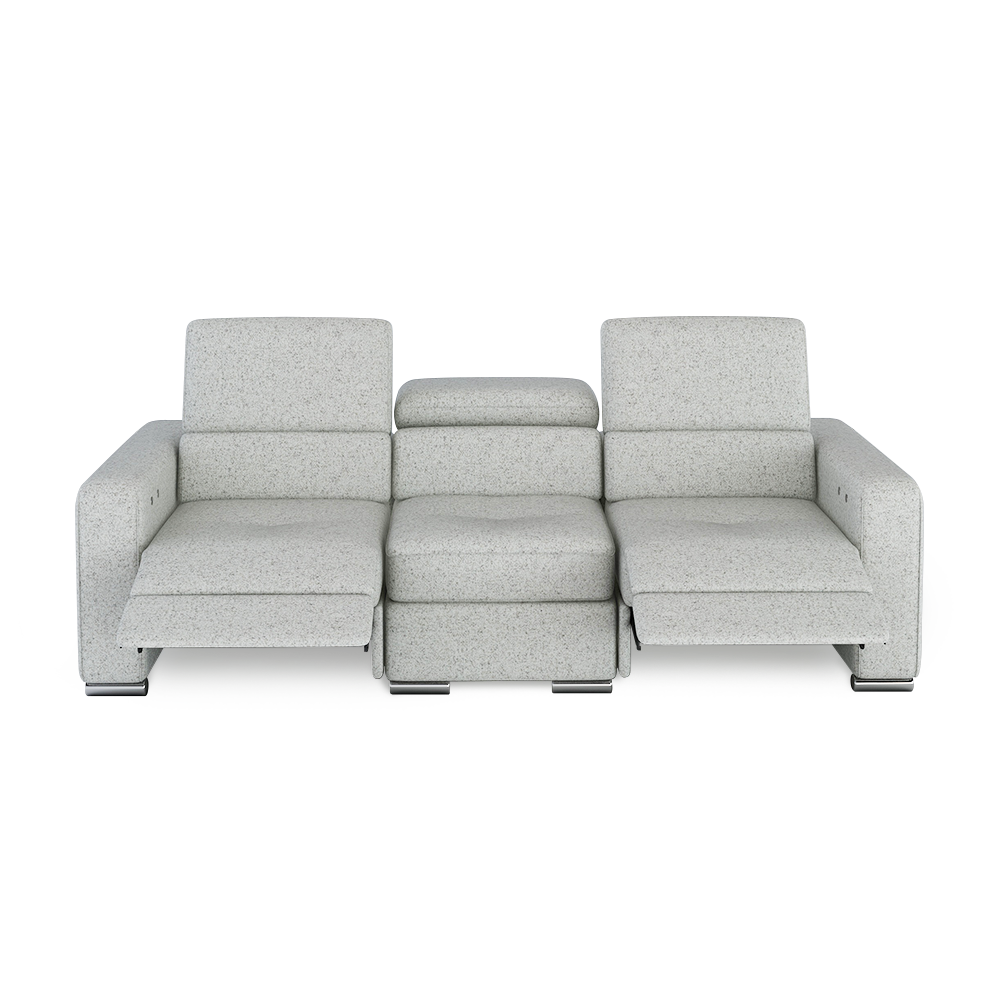 KELBY – Modular Leather Sofa with Extendable Seat & Motorised Incliner (3-Seater)