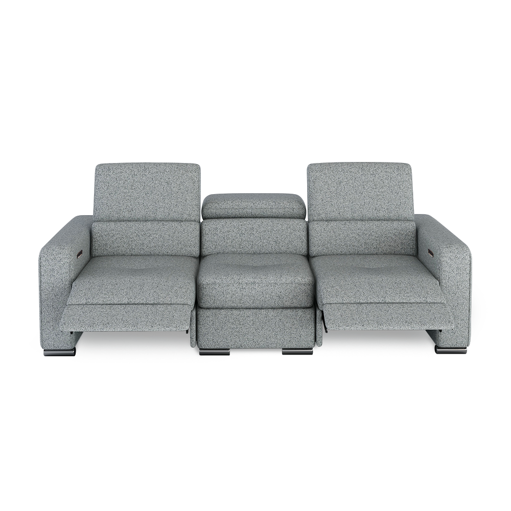 KELBY – Modular Leather Sofa with Extendable Seat & Motorised Incliner (3-Seater)