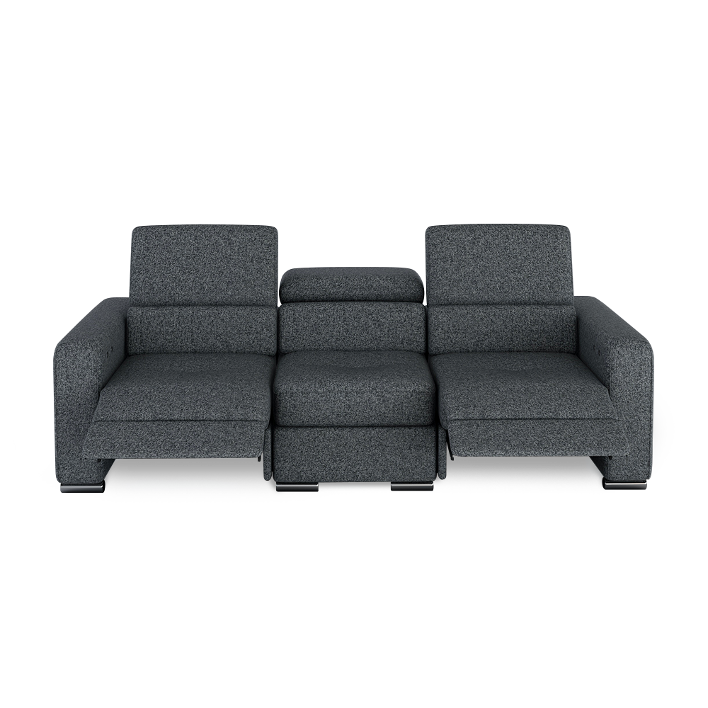 KELBY – Modular Leather Sofa with Extendable Seat & Motorised Incliner (3-Seater)