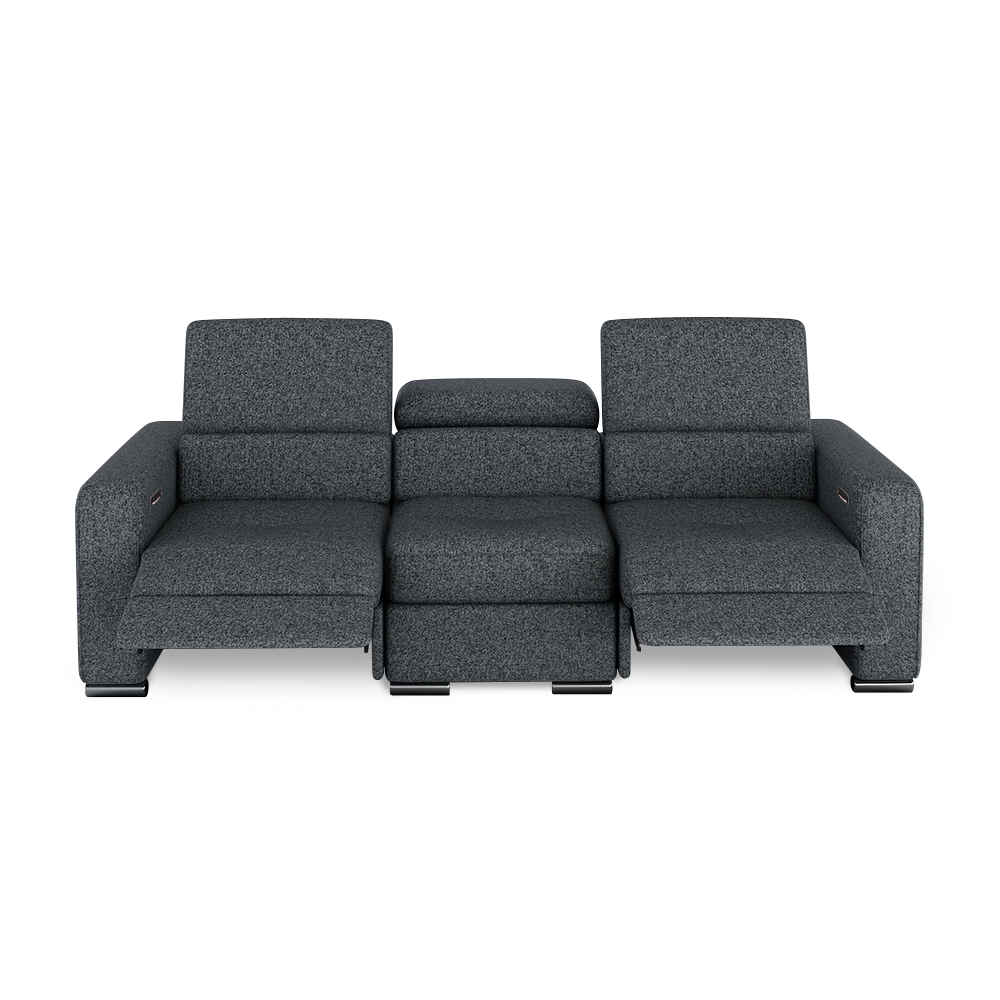 KELBY – Modular Leather Sofa with Extendable Seat & Motorised Incliner (3-Seater)