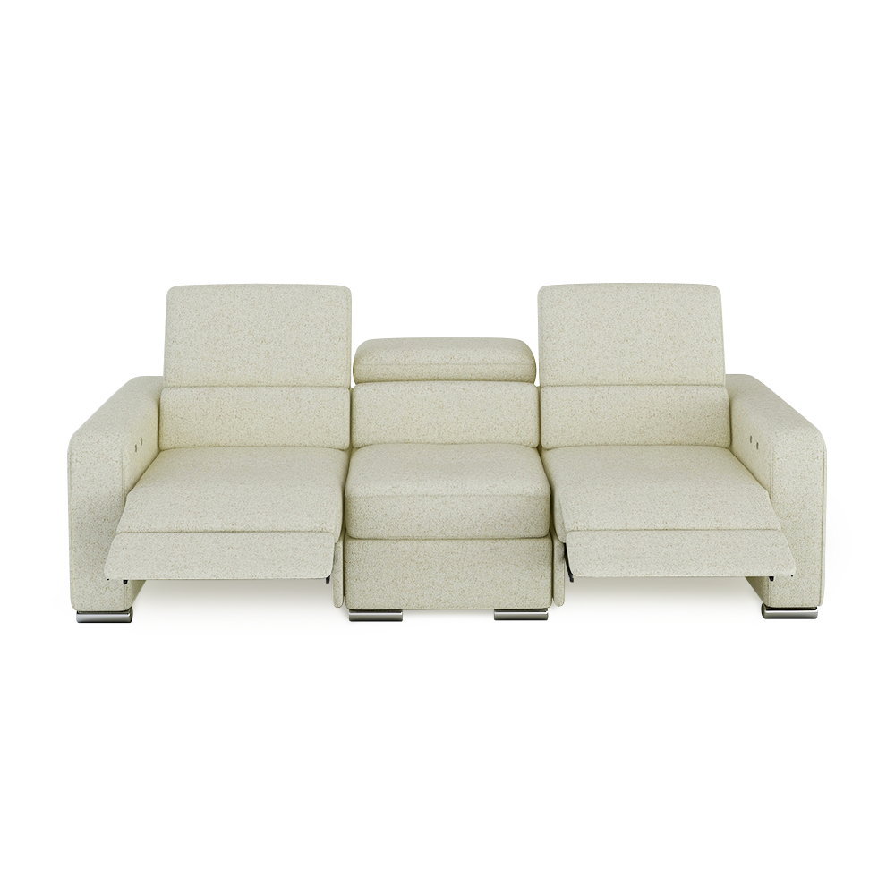 KELBY – Modular Leather Sofa with Extendable Seat & Motorised Incliner (3-Seater)