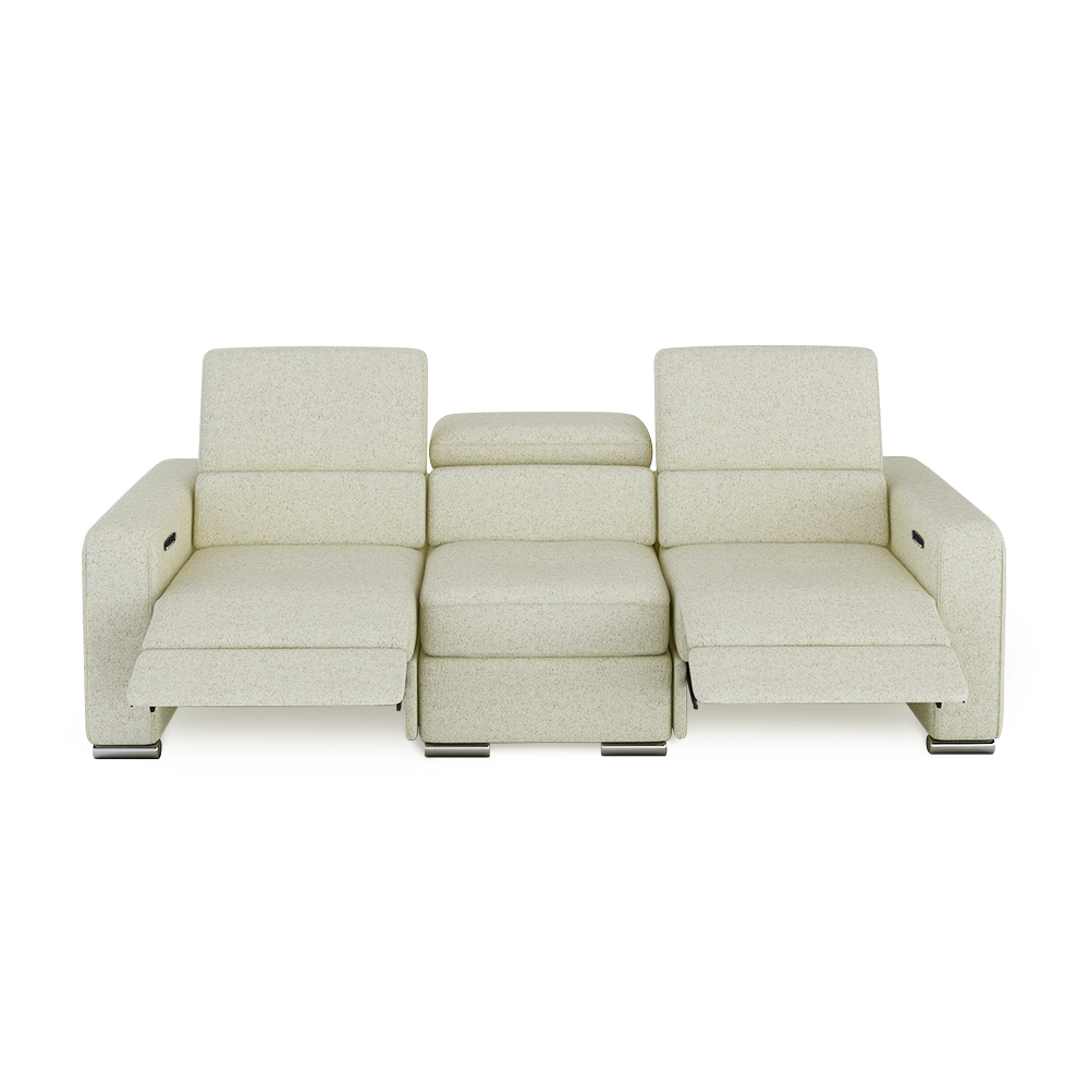 KELBY – Modular Leather Sofa with Extendable Seat & Motorised Incliner (3-Seater)