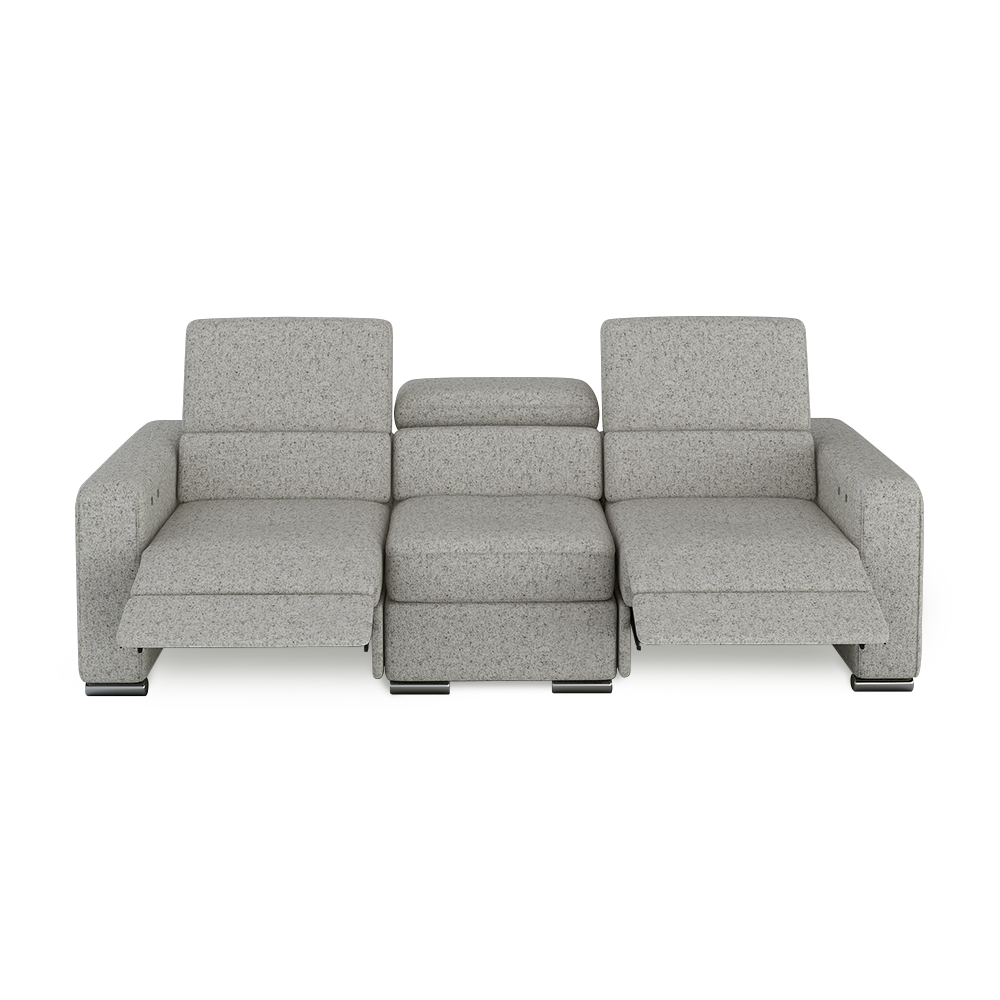 KELBY – Modular Leather Sofa with Extendable Seat & Motorised Incliner (3-Seater)