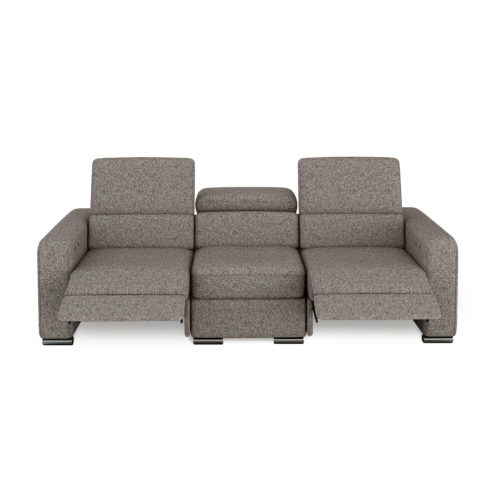 KELBY – Modular Leather Sofa with Extendable Seat & Motorised Incliner (3-Seater)