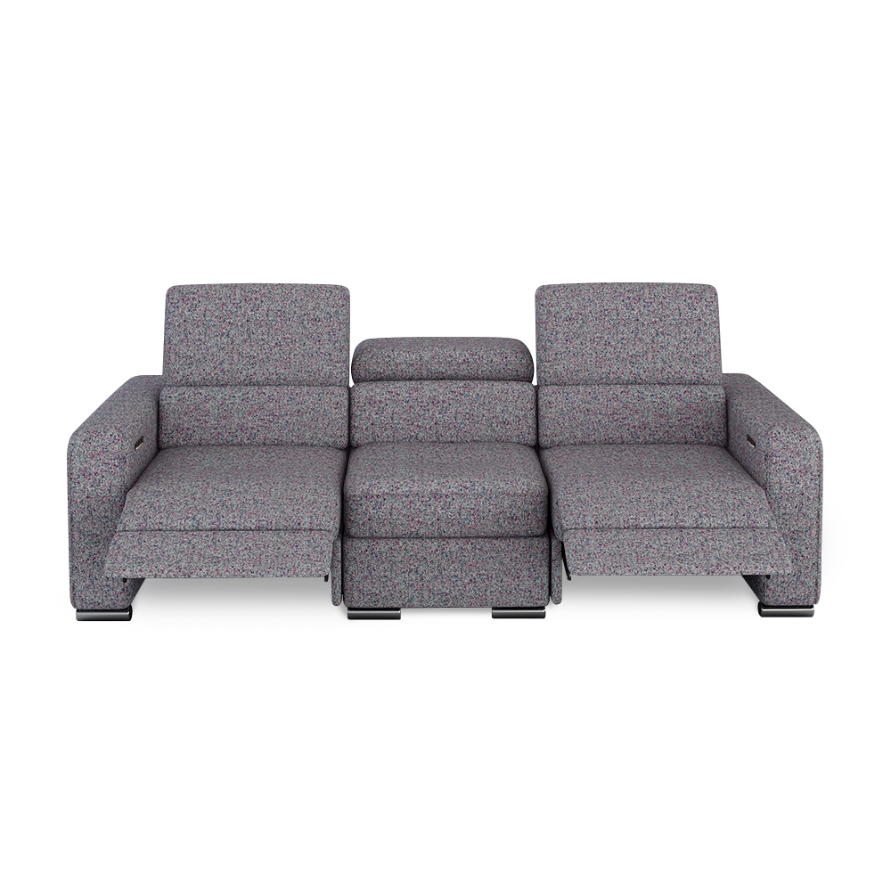 KELBY – Modular Leather Sofa with Extendable Seat & Motorised Incliner (3-Seater)
