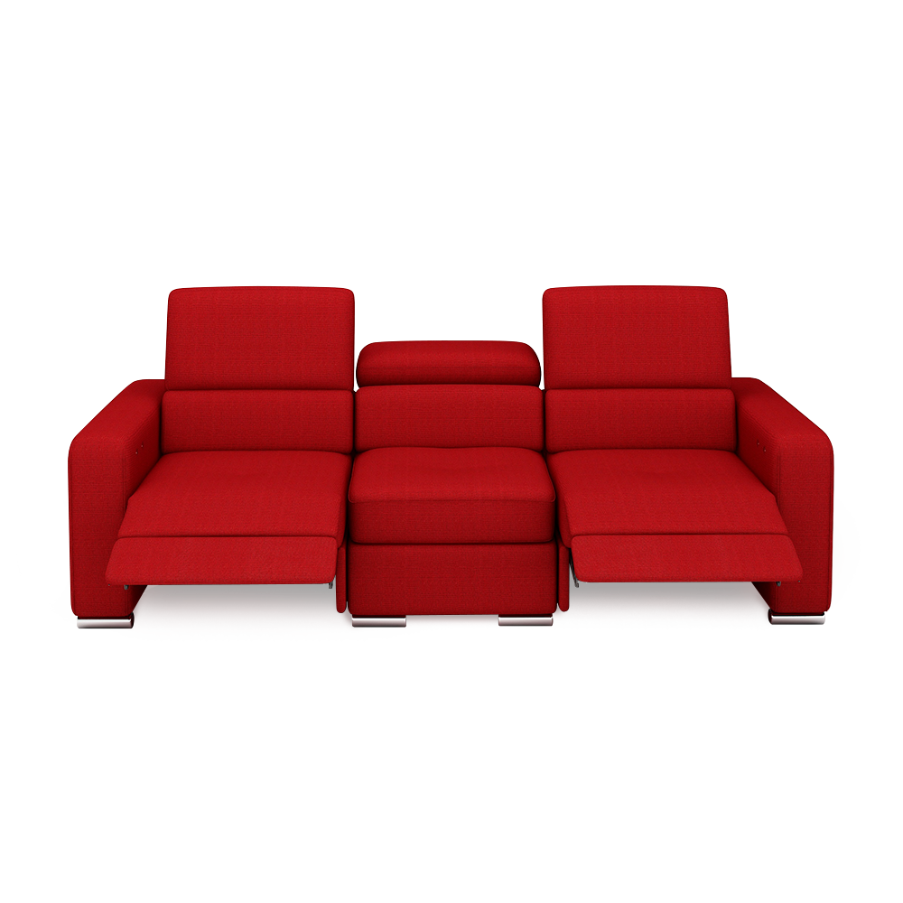 KELBY – Modular Leather Sofa with Extendable Seat & Motorised Incliner (3-Seater)