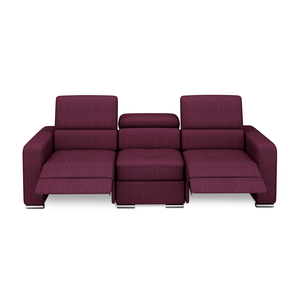 KELBY – Modular Leather Sofa with Extendable Seat & Motorised Incliner (3-Seater)