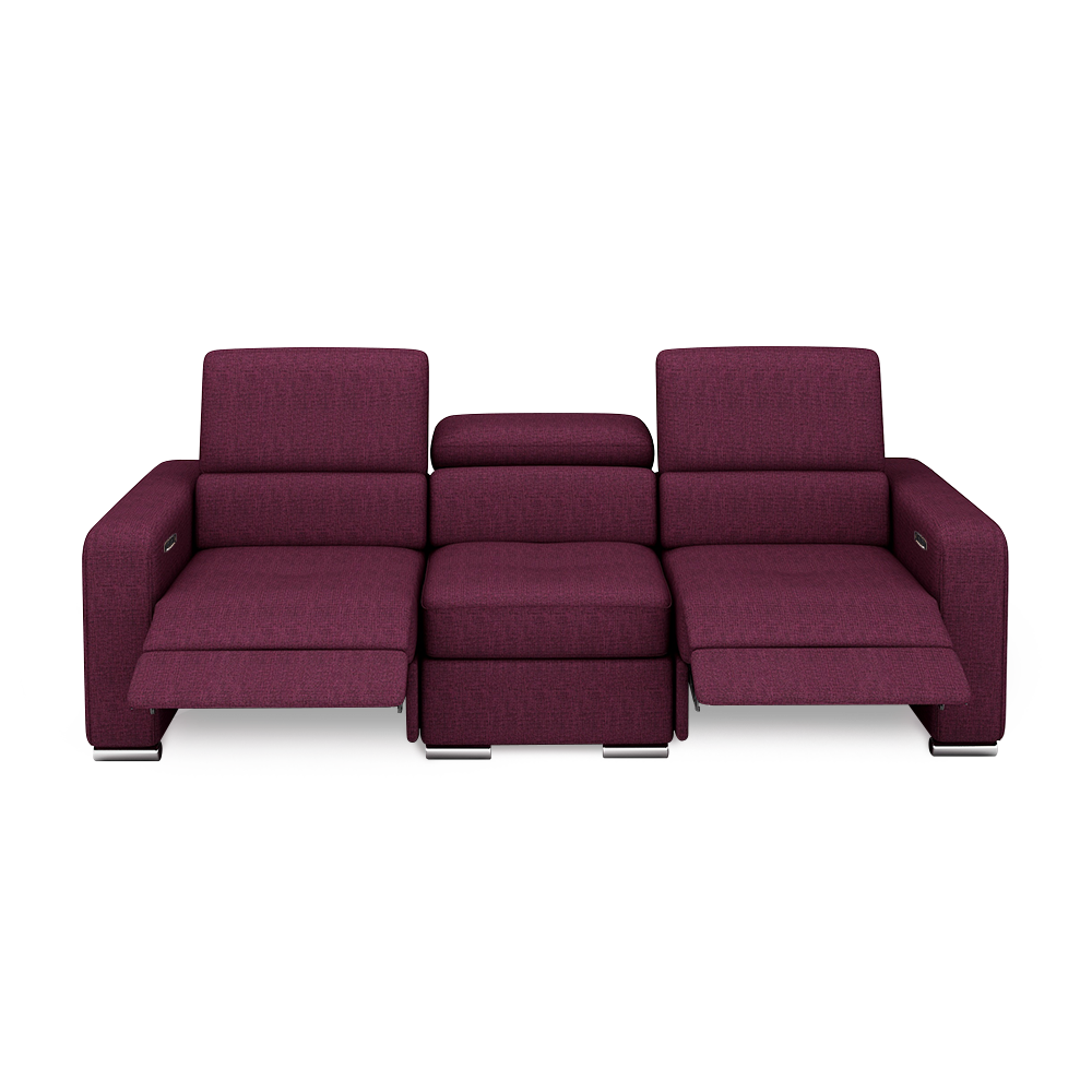 KELBY – Modular Leather Sofa with Extendable Seat & Motorised Incliner (3-Seater)