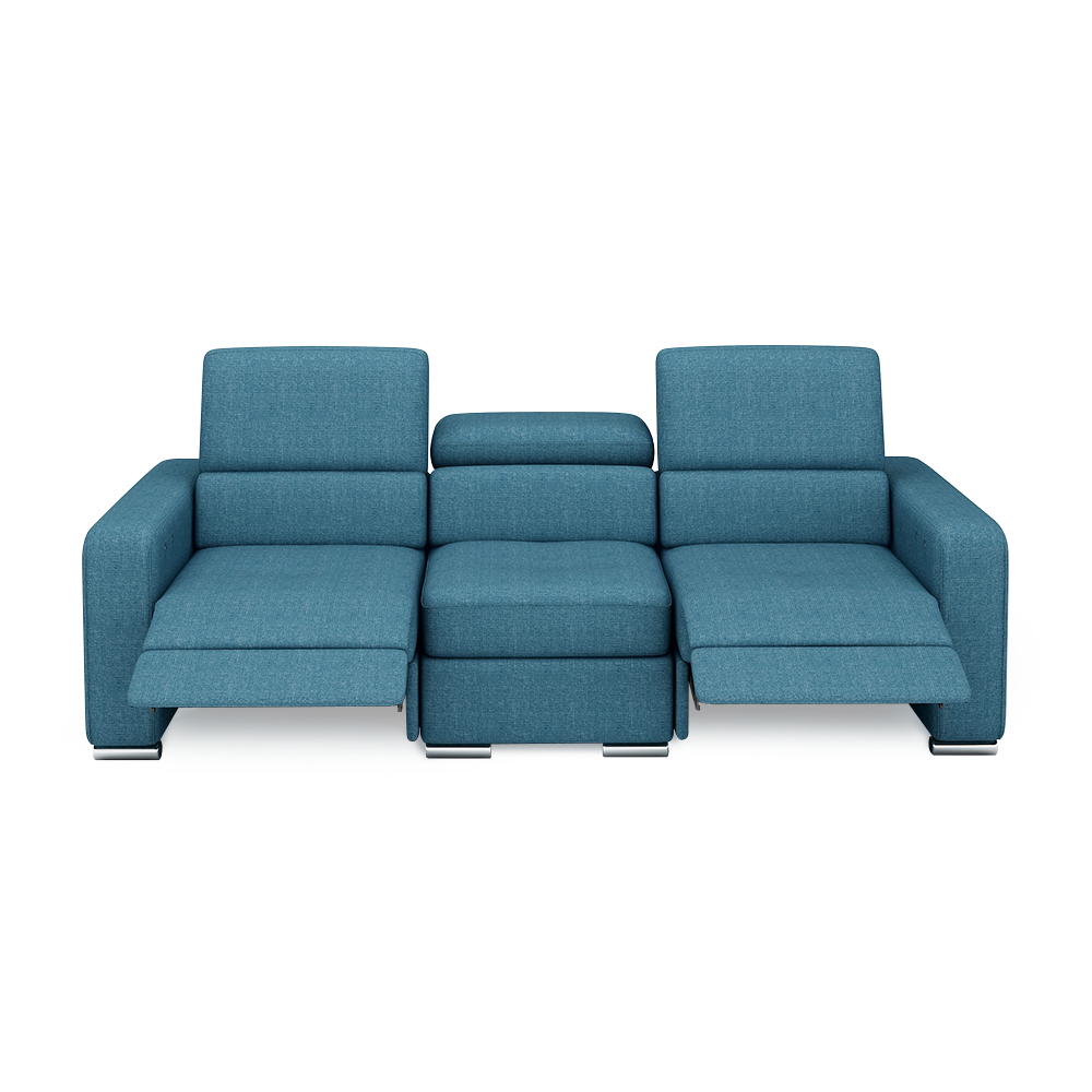 KELBY – Modular Leather Sofa with Extendable Seat & Motorised Incliner (3-Seater)