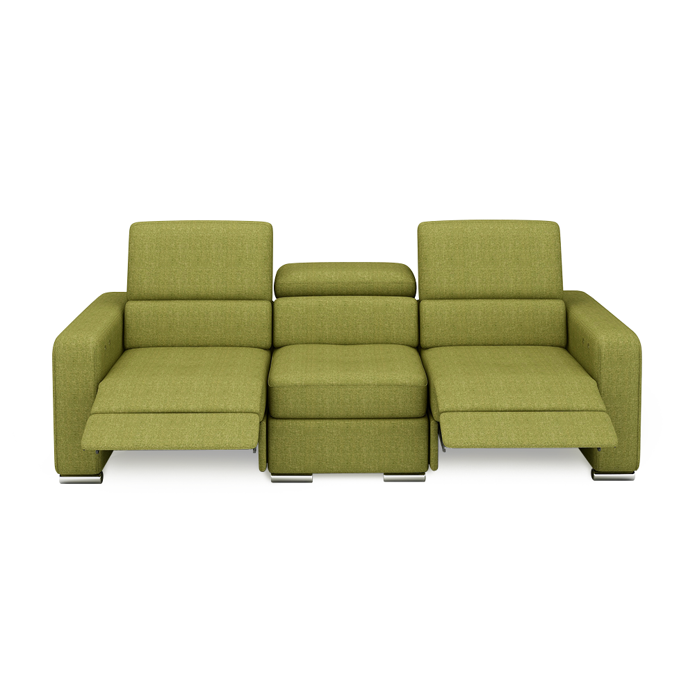KELBY – Modular Leather Sofa with Extendable Seat & Motorised Incliner (3-Seater)