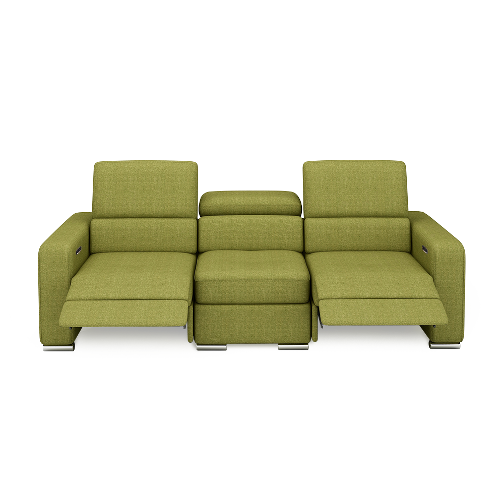 KELBY – Modular Leather Sofa with Extendable Seat & Motorised Incliner (3-Seater)