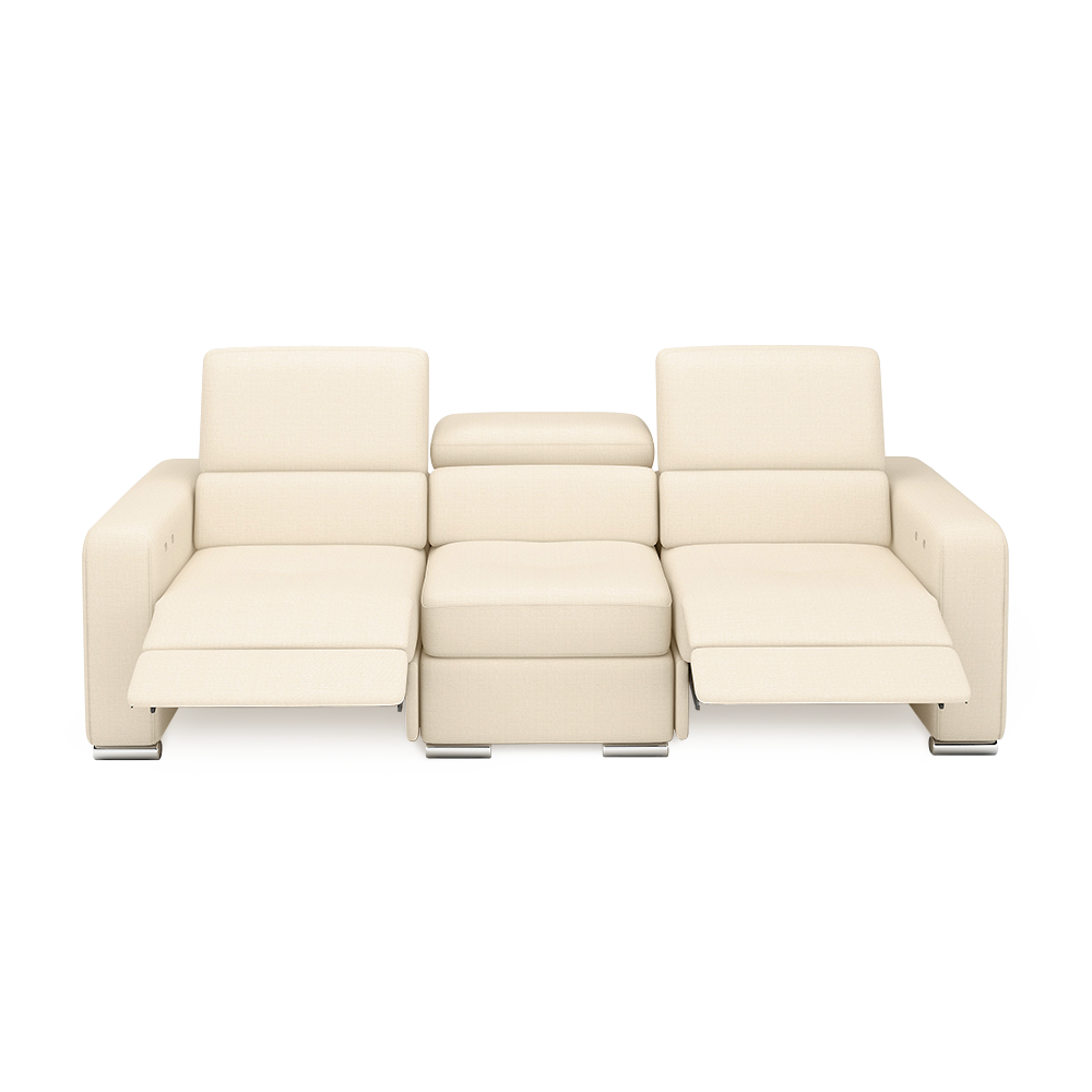 KELBY – Modular Leather Sofa with Extendable Seat & Motorised Incliner (3-Seater)