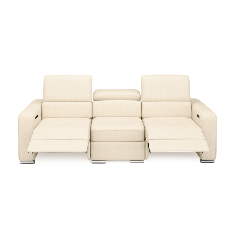 KELBY – Modular Leather Sofa with Extendable Seat & Motorised Incliner (3-Seater)