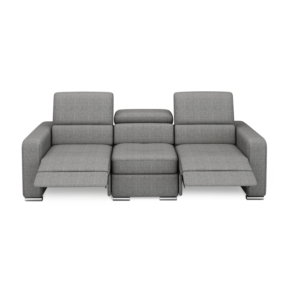 KELBY – Modular Leather Sofa with Extendable Seat & Motorised Incliner (3-Seater)