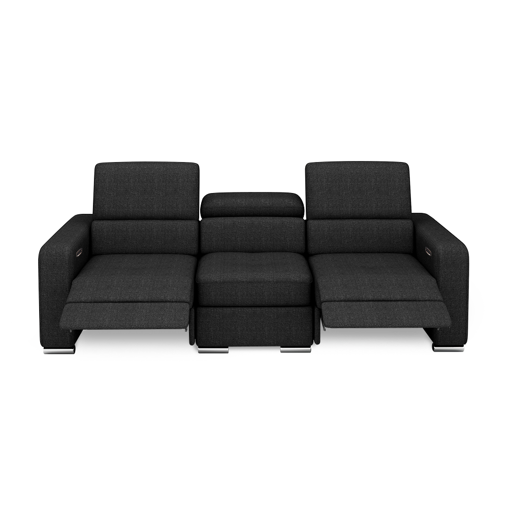 KELBY – Modular Leather Sofa with Extendable Seat & Motorised Incliner (3-Seater)