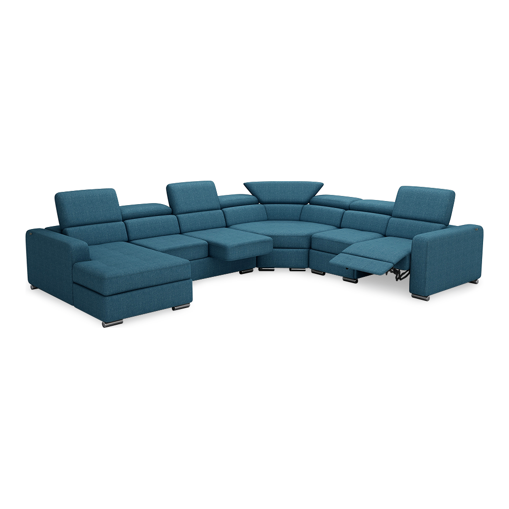 KELBY – Modular Leather Sofa with Extendable Seat & Motorised Incliner (Corner)