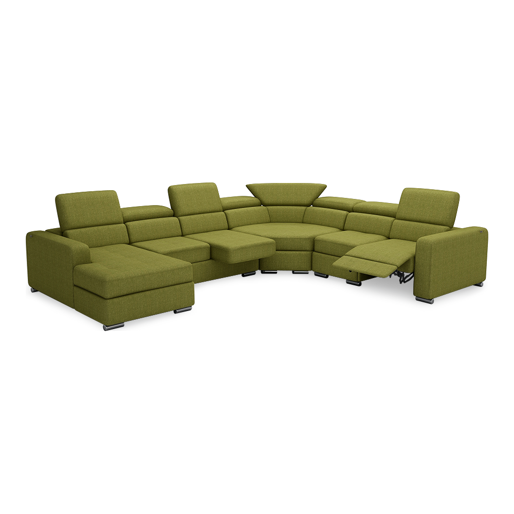 KELBY – Modular Leather Sofa with Extendable Seat & Motorised Incliner (Corner)
