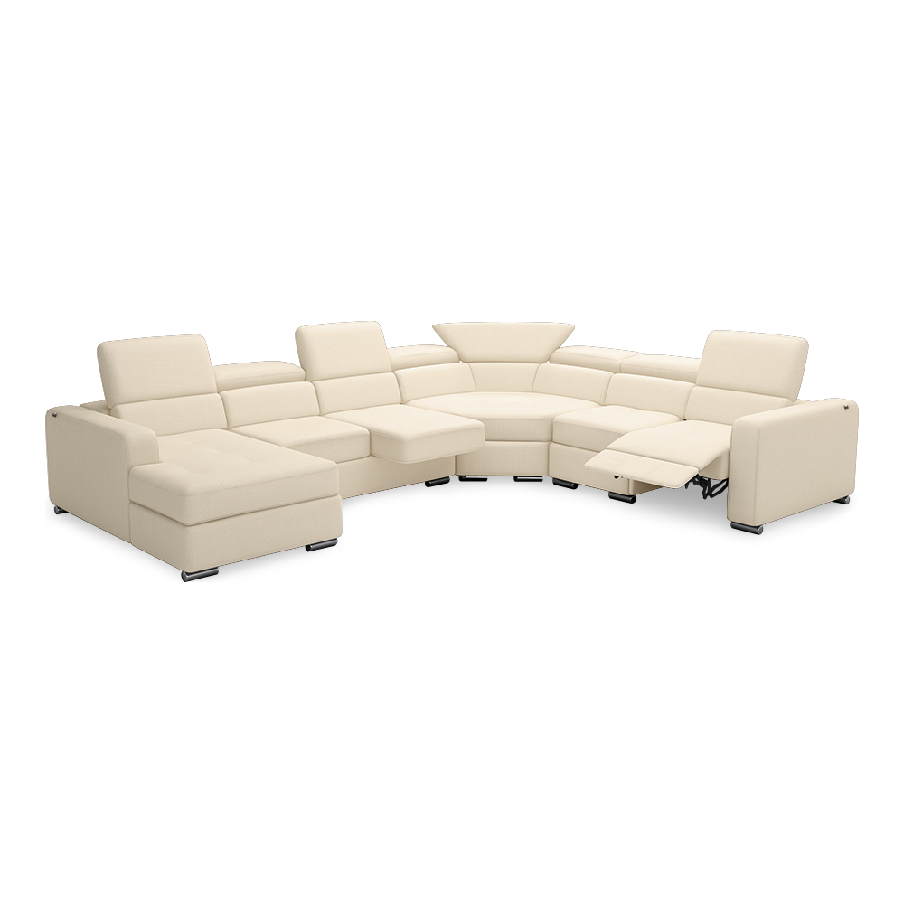 KELBY – Modular Leather Sofa with Extendable Seat & Motorised Incliner (Corner)