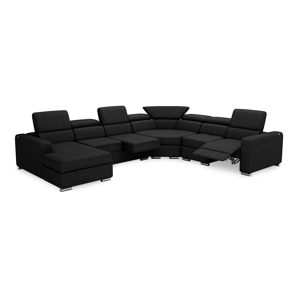 KELBY – Modular Leather Sofa with Extendable Seat & Motorised Incliner (Corner)