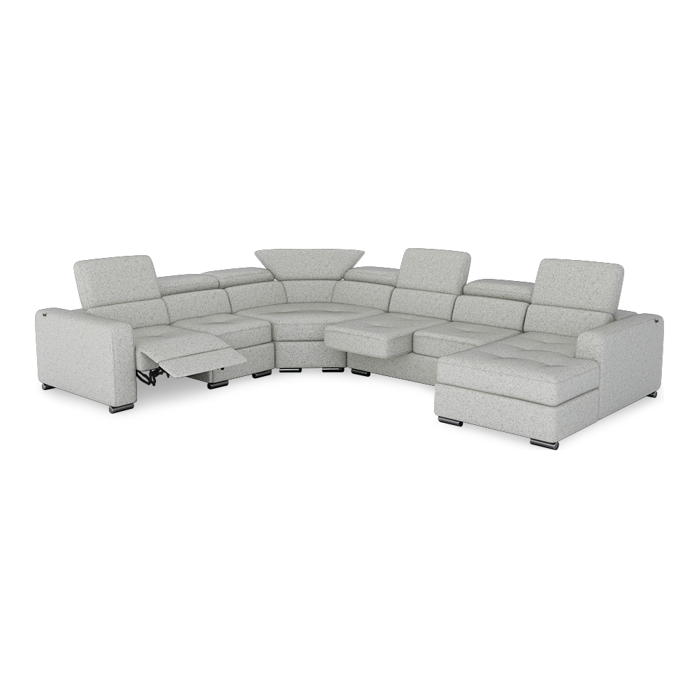 KELBY – Modular Leather Sofa with Extendable Seat & Motorised Incliner (Corner)