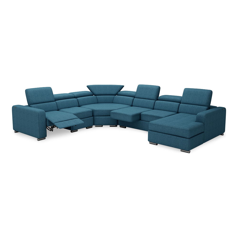 KELBY – Modular Leather Sofa with Extendable Seat & Motorised Incliner (Corner)