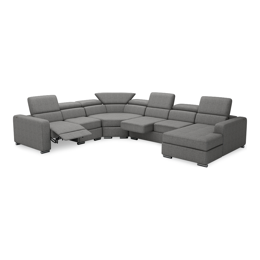 KELBY – Modular Leather Sofa with Extendable Seat & Motorised Incliner (Corner)