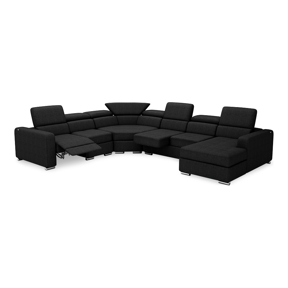 KELBY – Modular Leather Sofa with Extendable Seat & Motorised Incliner (Corner)