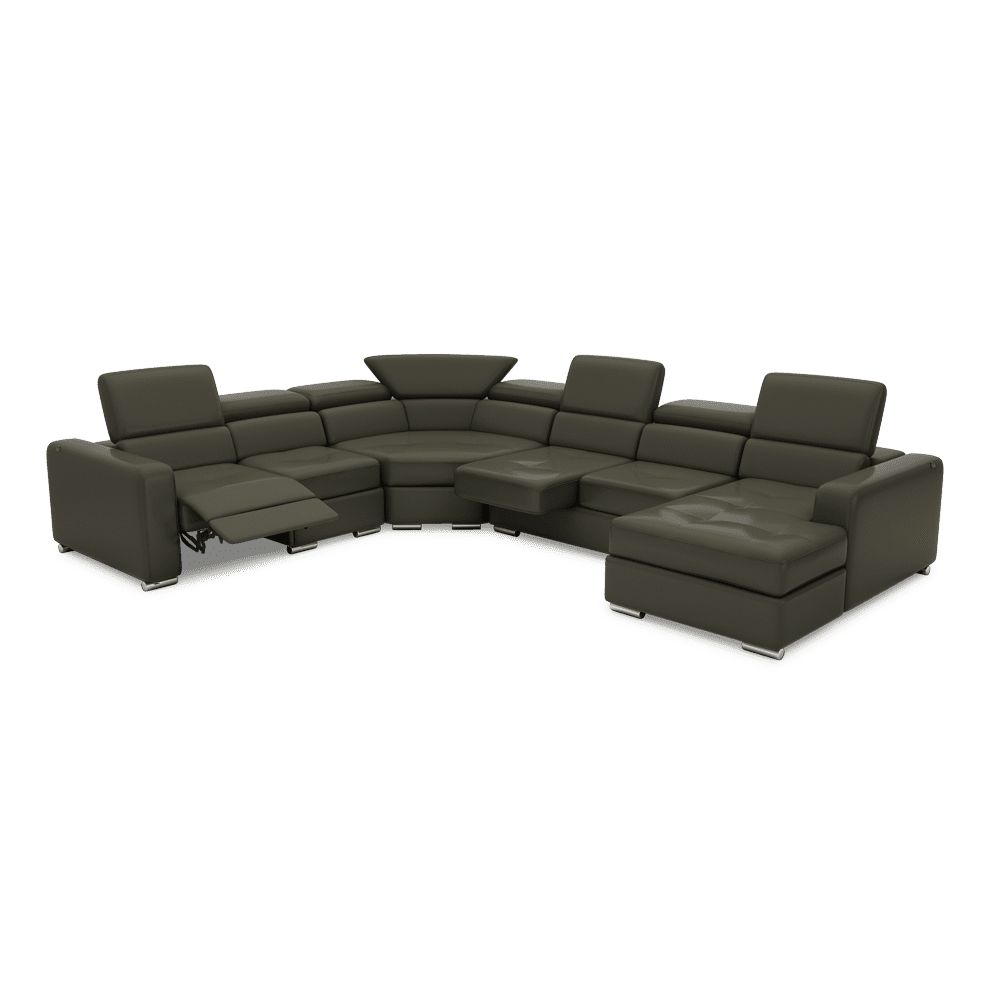 KELBY – Modular Leather Sofa with Extendable Seat & Motorised Incliner (Corner)