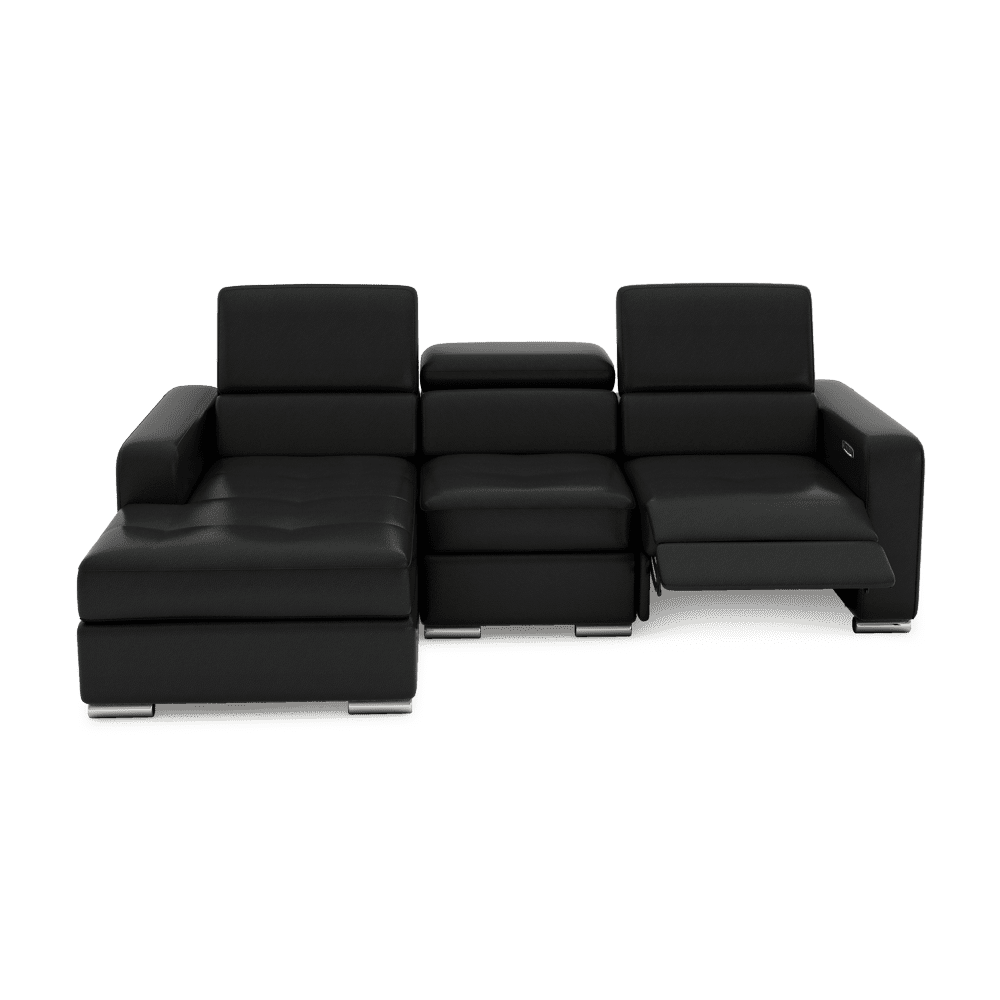 KELBY – Modular Leather Sofa with Extendable Seat & Motorised Incliner (L-Shaped)
