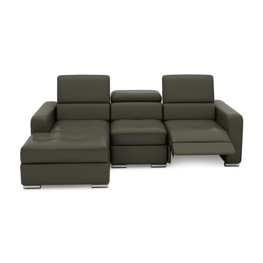 KELBY – Modular Leather Sofa with Extendable Seat & Motorised Incliner (L-Shaped)