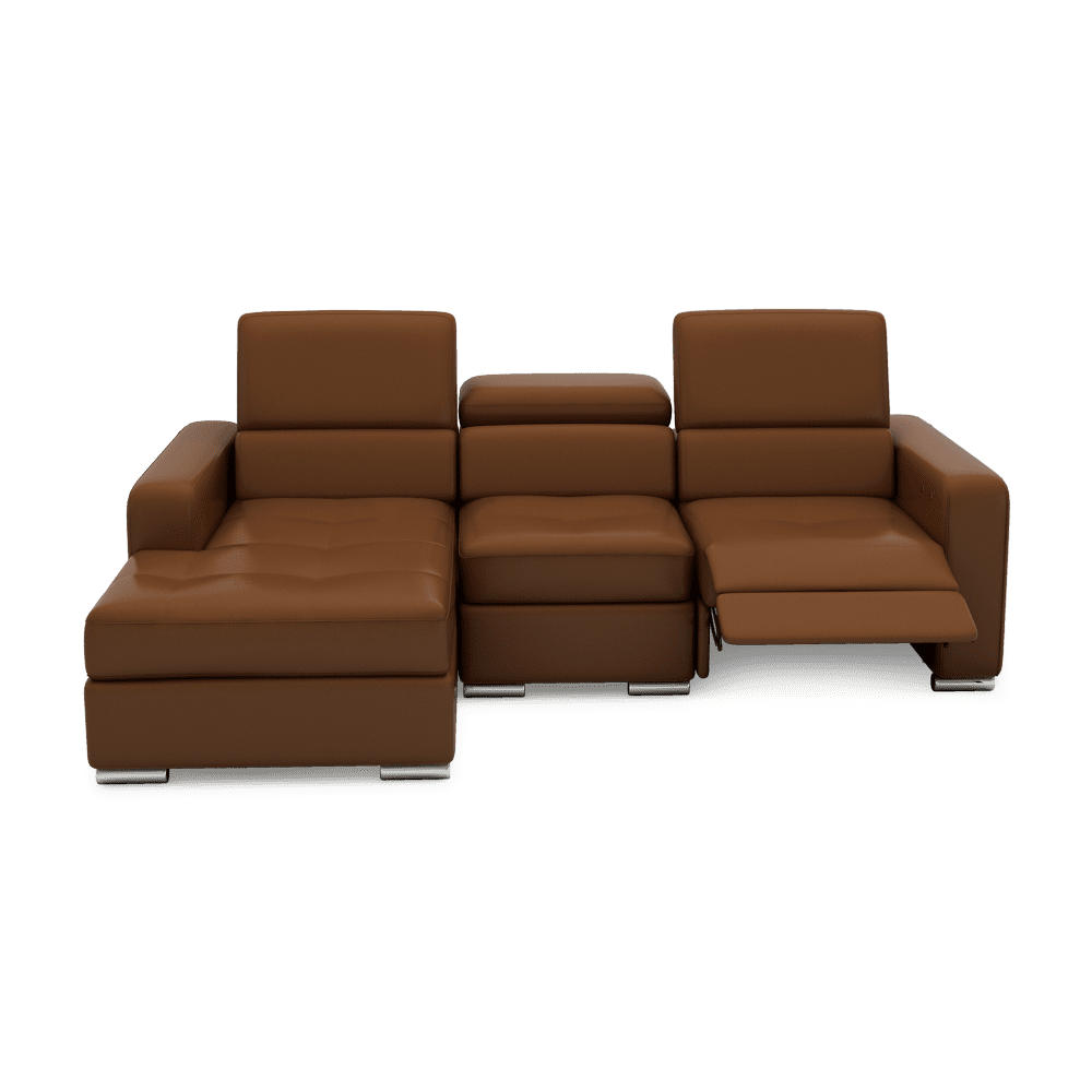 KELBY – Modular Leather Sofa with Extendable Seat & Motorised Incliner (L-Shaped)