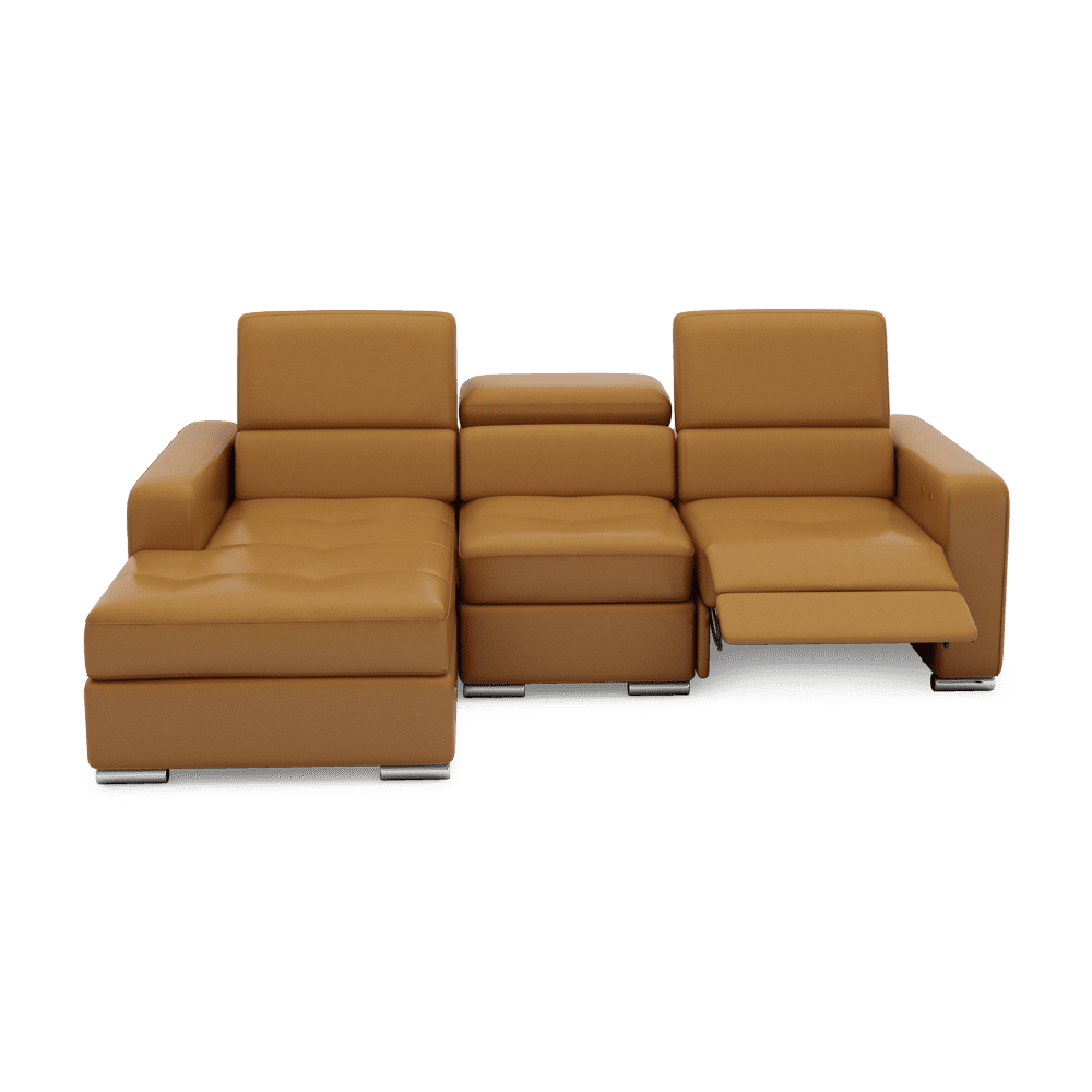 KELBY – Modular Leather Sofa with Extendable Seat & Motorised Incliner (L-Shaped)