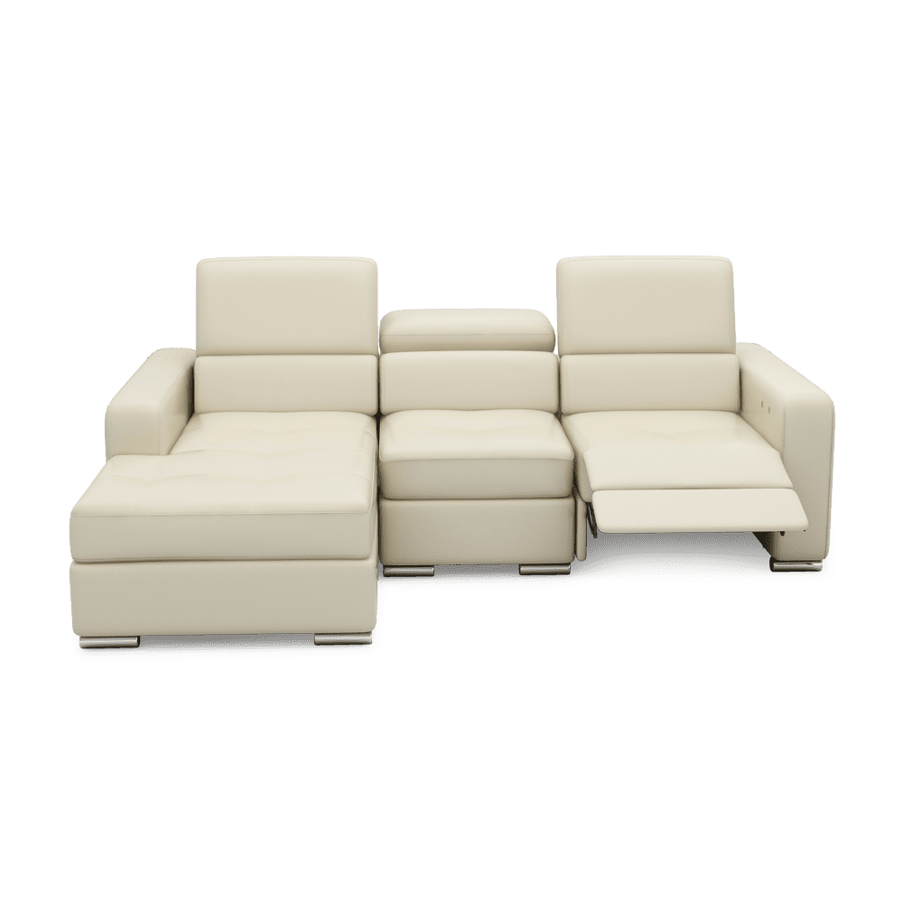 KELBY – Modular Leather Sofa with Extendable Seat & Motorised Incliner (L-Shaped)