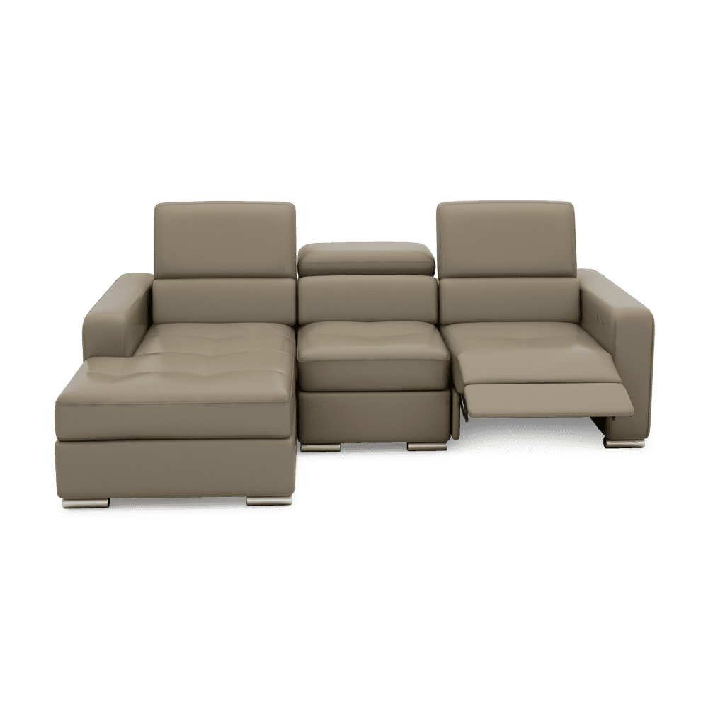 KELBY – Modular Leather Sofa with Extendable Seat & Motorised Incliner (L-Shaped)