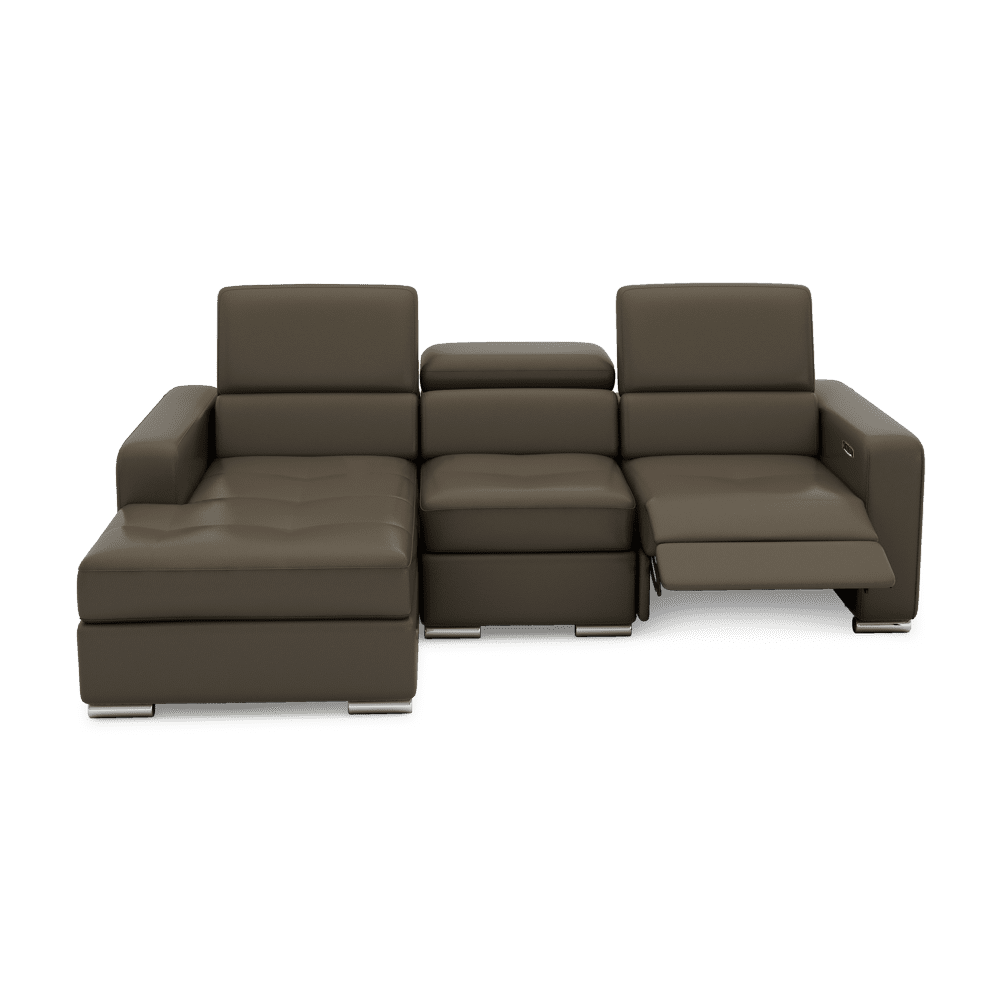 KELBY – Modular Leather Sofa with Extendable Seat & Motorised Incliner (L-Shaped)