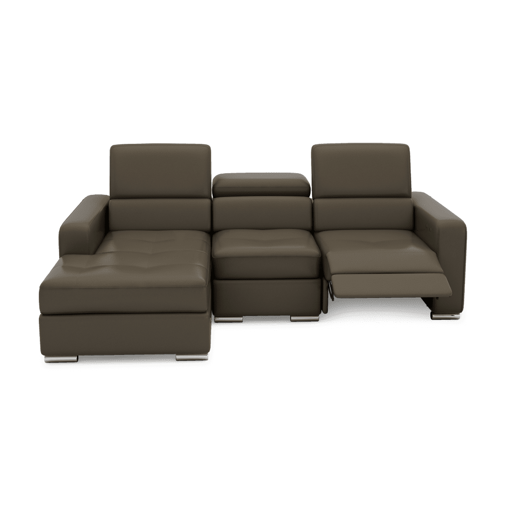 KELBY – Modular Leather Sofa with Extendable Seat & Motorised Incliner (L-Shaped)