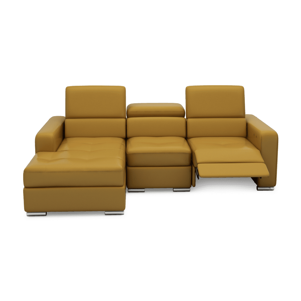 KELBY – Modular Leather Sofa with Extendable Seat & Motorised Incliner (L-Shaped)
