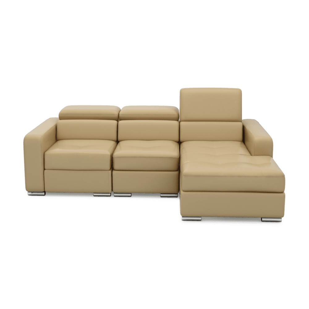 KELBY – Modular Leather Sofa with Extendable Seat & Motorised Incliner (L-Shaped)