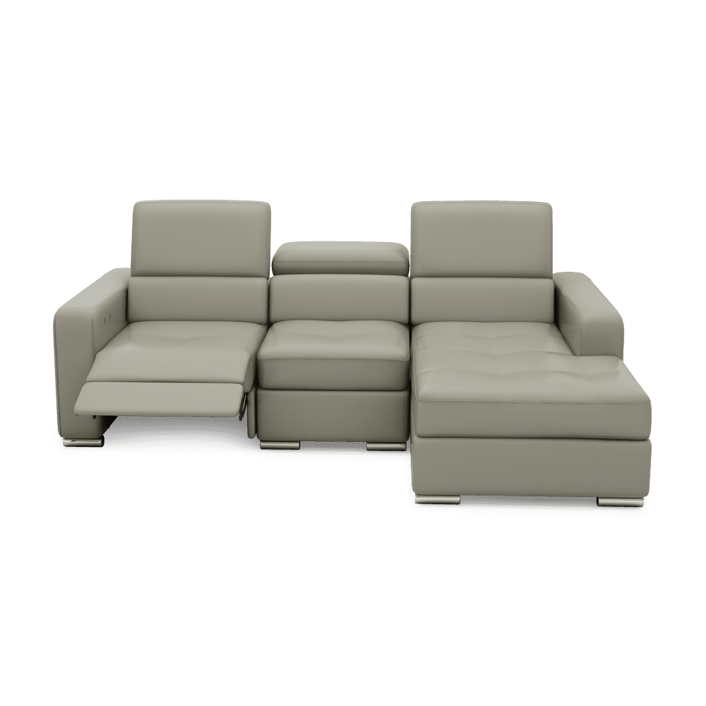 KELBY – Modular Leather Sofa with Extendable Seat & Motorised Incliner (L-Shaped)