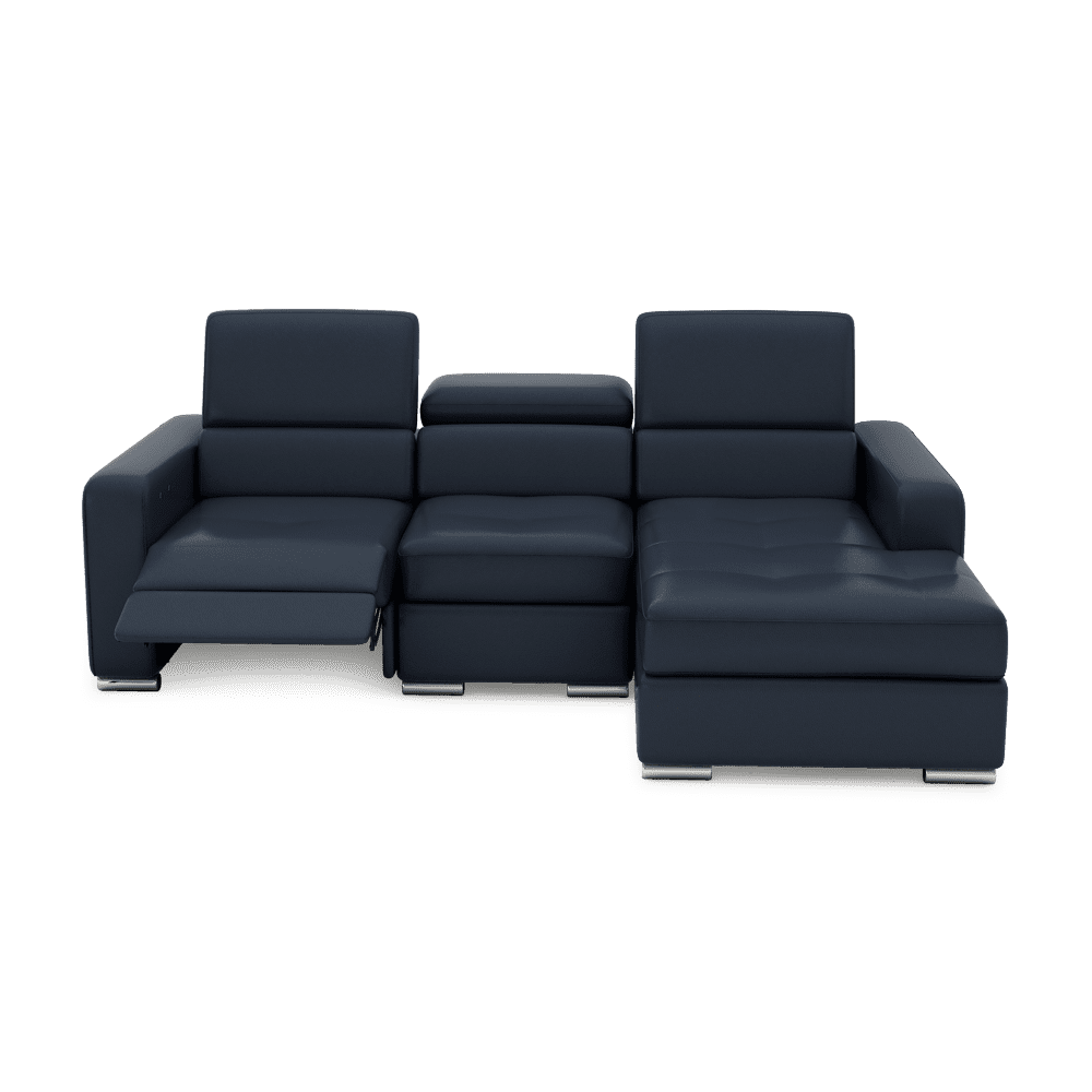 KELBY – Modular Leather Sofa with Extendable Seat & Motorised Incliner (L-Shaped)