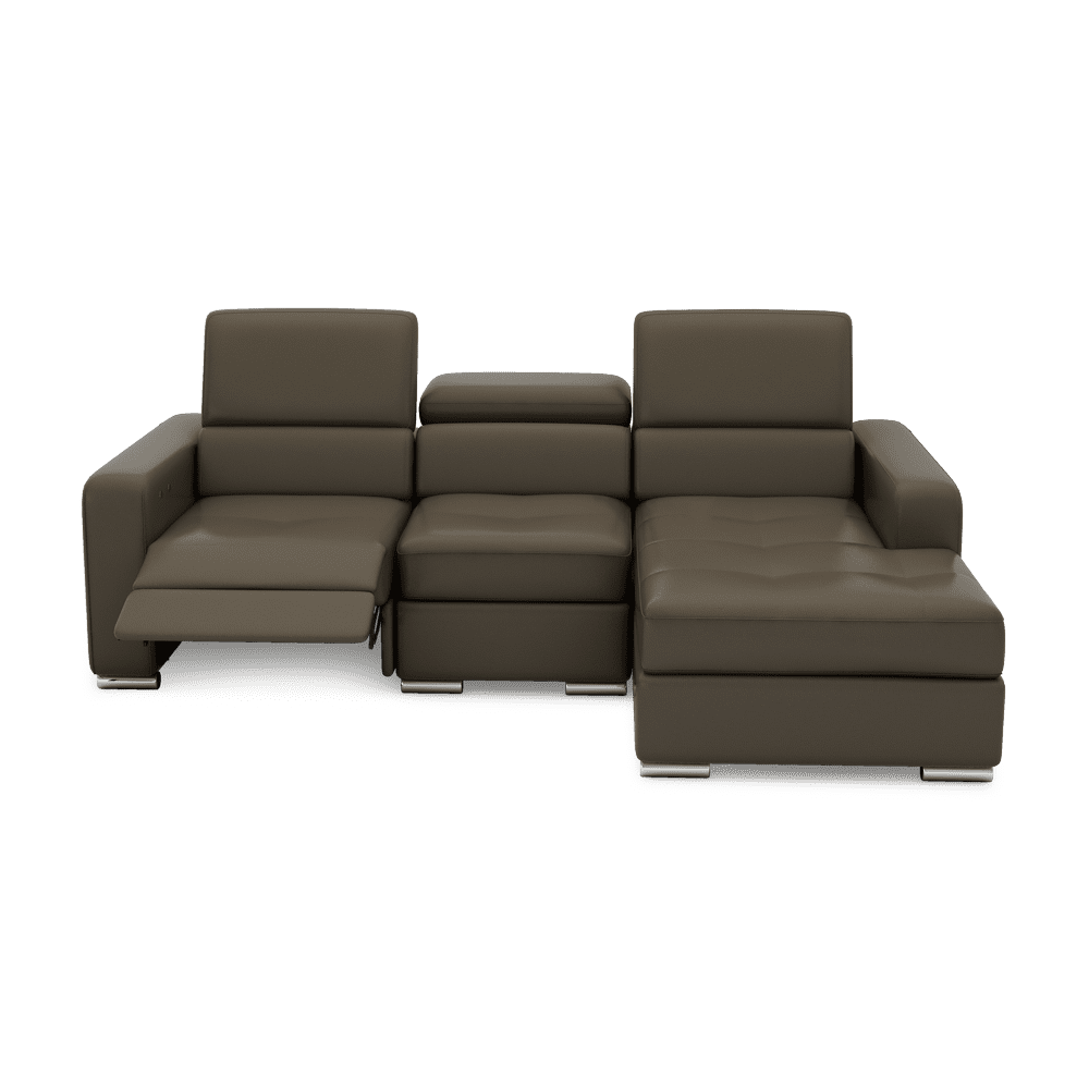 KELBY – Modular Leather Sofa with Extendable Seat & Motorised Incliner (L-Shaped)
