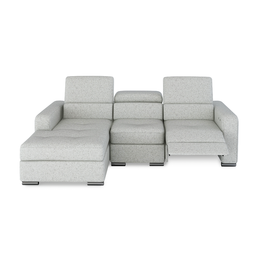 KELBY – Modular Leather Sofa with Extendable Seat & Motorised Incliner (L-Shaped)