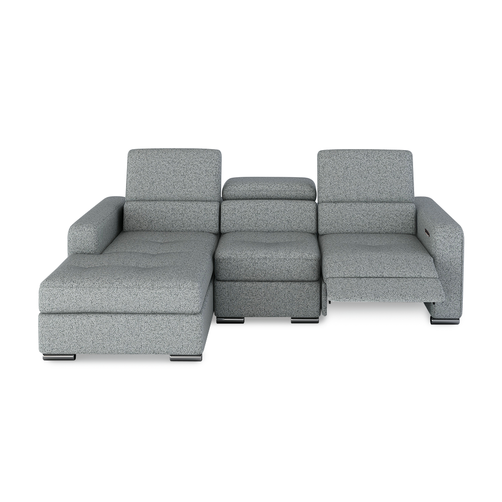 KELBY – Modular Leather Sofa with Extendable Seat & Motorised Incliner (L-Shaped)