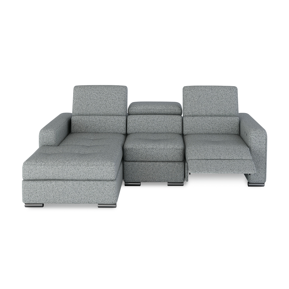 KELBY – Modular Leather Sofa with Extendable Seat & Motorised Incliner (L-Shaped)