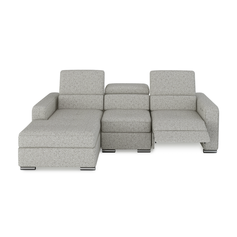 KELBY – Modular Leather Sofa with Extendable Seat & Motorised Incliner (L-Shaped)
