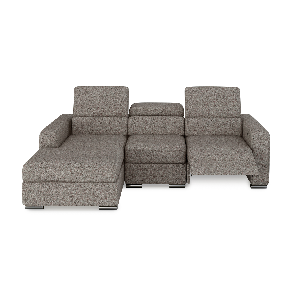 KELBY – Modular Leather Sofa with Extendable Seat & Motorised Incliner (L-Shaped)